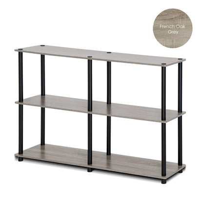 Furinno TURN-N-TUBE Storage Shelves, 3-Tier 47.4 Wide Book Shelf, Corner Shelf, Toolless Open