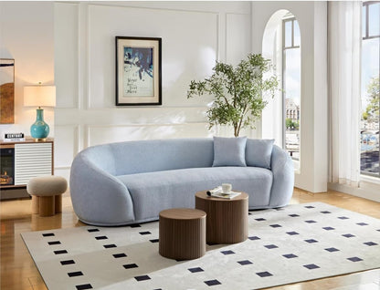 Nesting Coffee Table Set of 2,Modern Round Wooden Coffee Tables with Storage,Luxury Side Table Accent End Table for Small Space Living Room Apartment