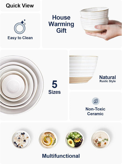 LE TAUCI Small Bowls 10 oz, Ice Cream Bowl, Ceramic Stoneware Bowl, Bowls Set for Dessert, Fruits, Side Dishes, Suit For Housewarming - 4.5 Inch, Set of 4, Arctic white