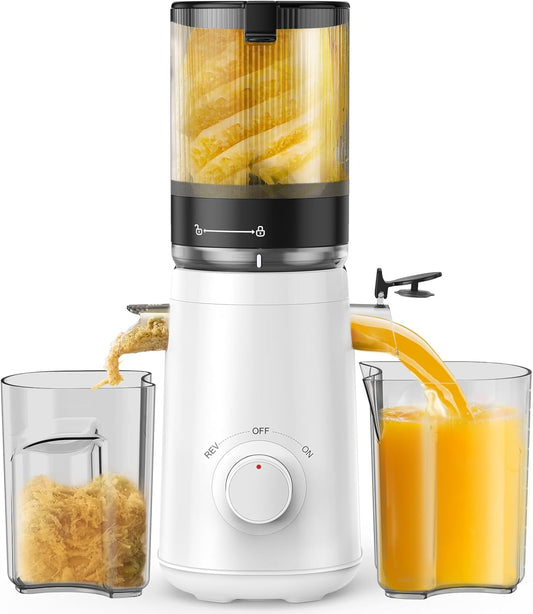 Juicer Machines, TUUMIIST Cold Press Juicer with 5.3" Extra Large Feed Chute Fit Whole Fruits &