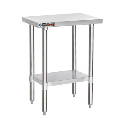 DuraSteel 24x18 Small Stainless Steel Table - NSF Metal Food Prep Commercial Kitchen Workt able - Side Mixer Stand with Under Shelf - For Laundry Room, Kitchen, Outdoor Grill, Small Spaces
