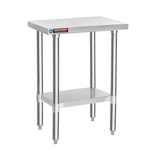 DuraSteel 24x18 Small Stainless Steel Table - NSF Metal Food Prep Commercial Kitchen Workt able - Side Mixer Stand with Under Shelf - For Laundry Room, Kitchen, Outdoor Grill, Small Spaces