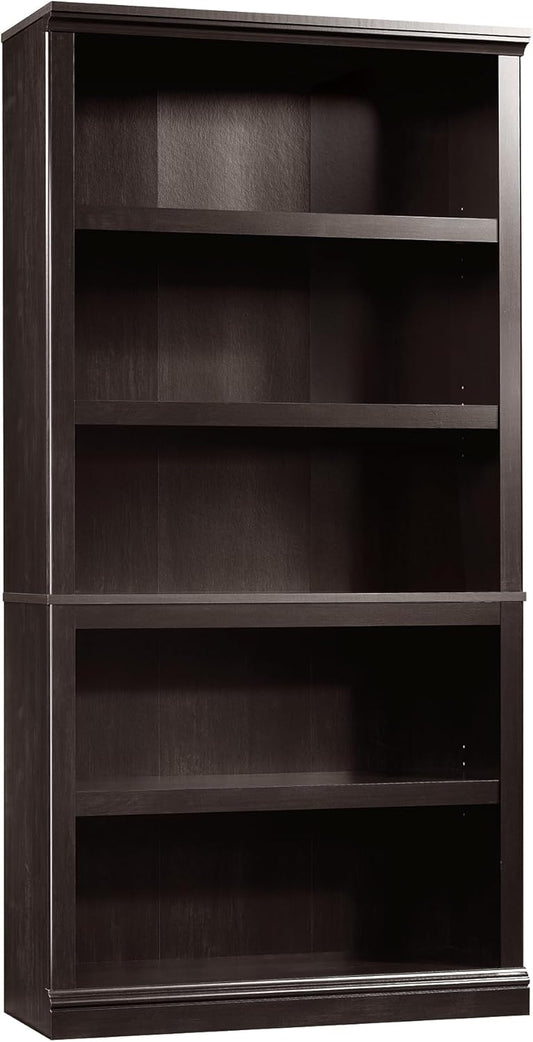 Sauder Miscellaneous Storage 5 Bookcase/Book Shelf, L: 35.28" x W: 13.23" x H: 69.76", Estate Black