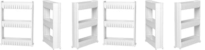 Modern Home Narrow Sliding Storage Organizer Rack - Laundry/Bathroom/Kitchen Portable Storage