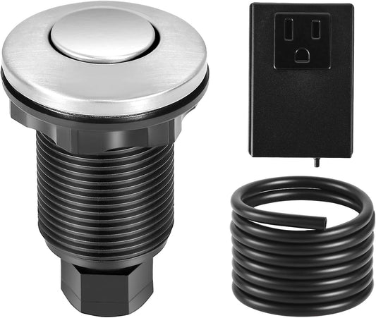 VEVOR Garbage Disposal Air Switch Kit, 2.5" Sink Top Air Switch for Food Waste Disposal, Brushed