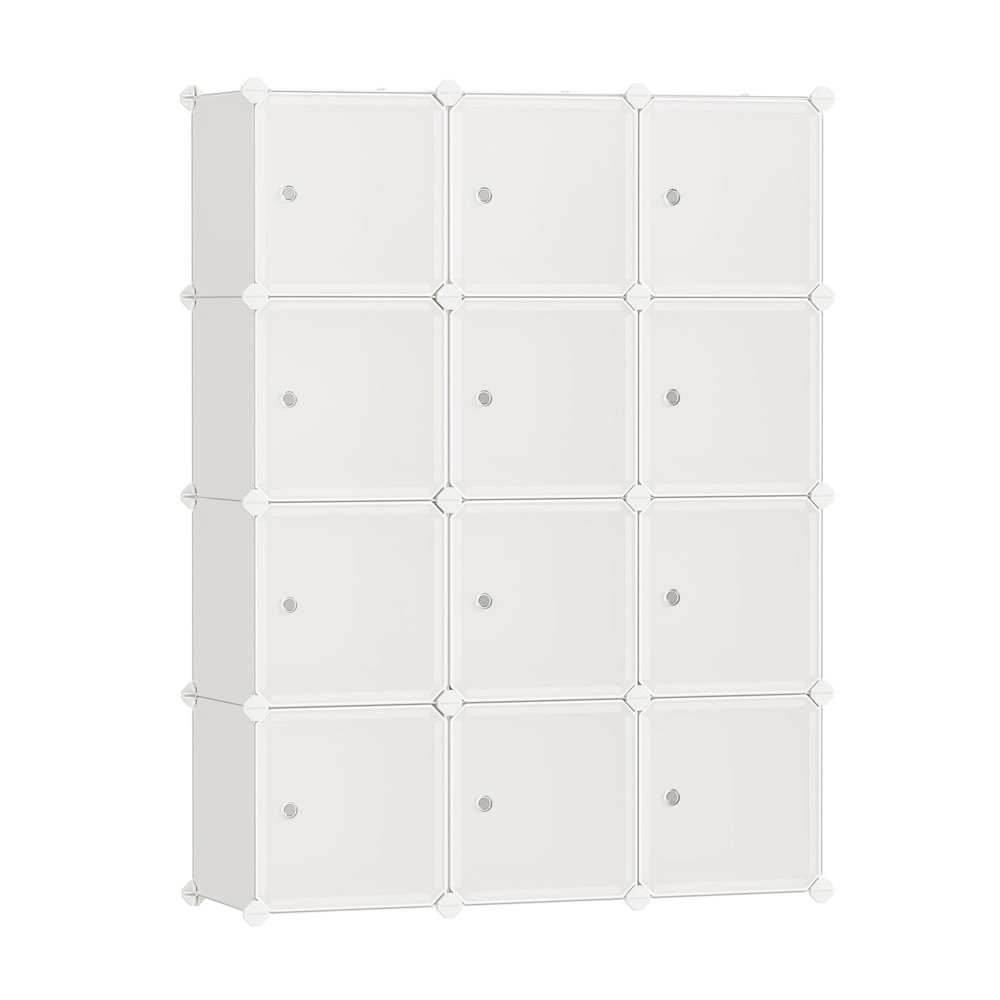 SONGMICS Cube Storage Organizer, Set of 12 Plastic Cubes, Closet Storage Shelves, DIY Plastic