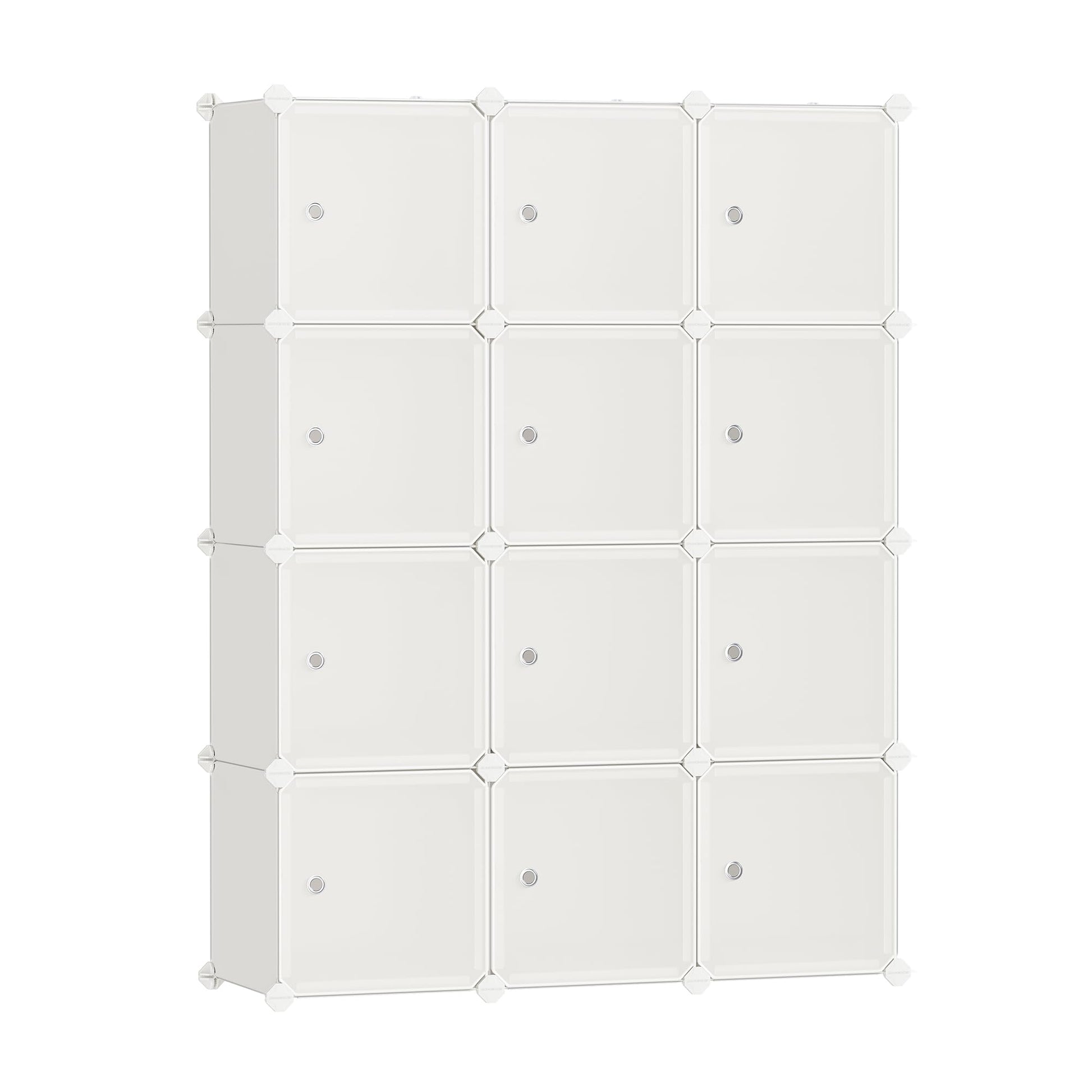 SONGMICS Cube Storage Organizer, Set of 12 Plastic Cubes, Closet Storage Shelves, DIY Plastic
