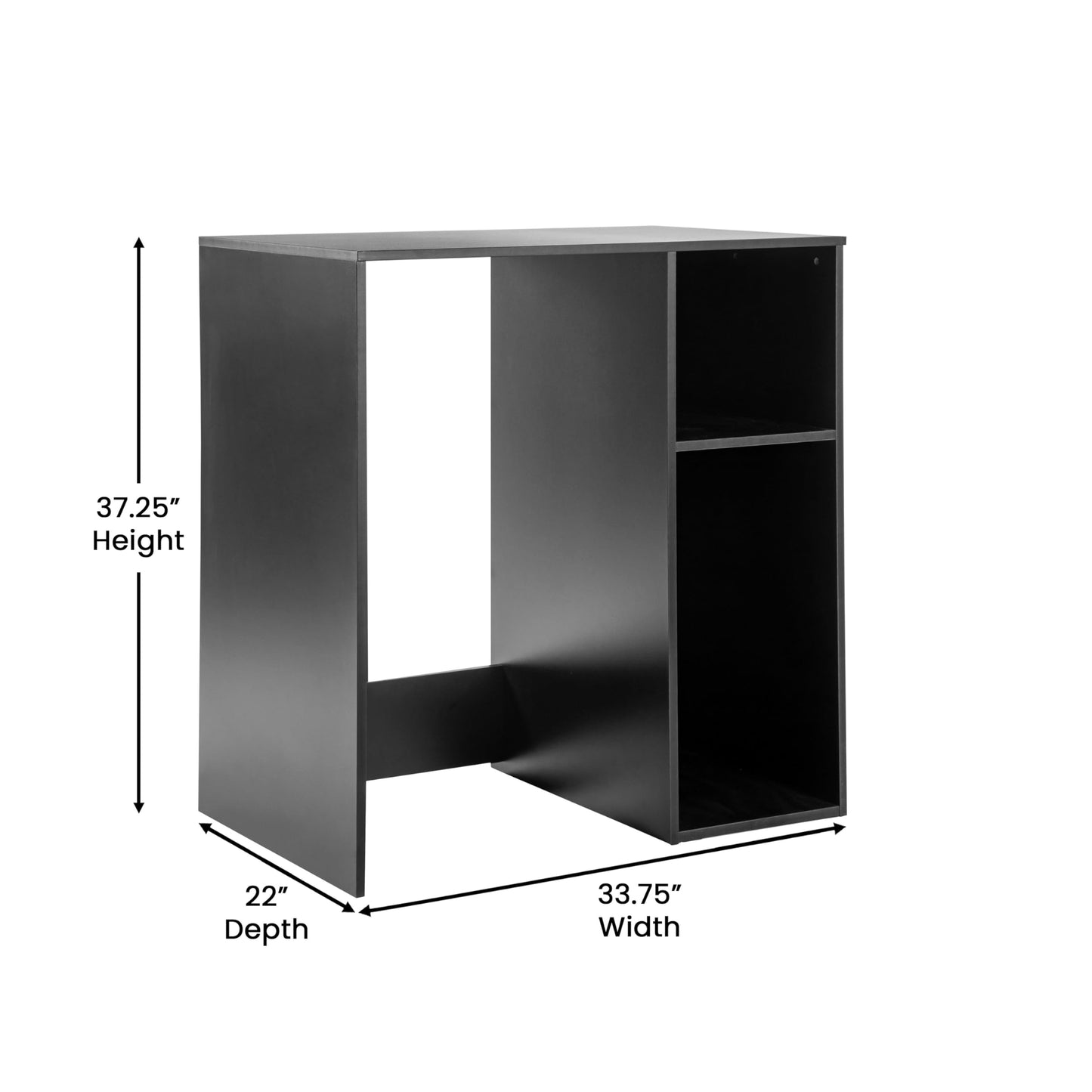 Flash Furniture Mini Fridge Bookshelf with Multiple Cubbies, Black