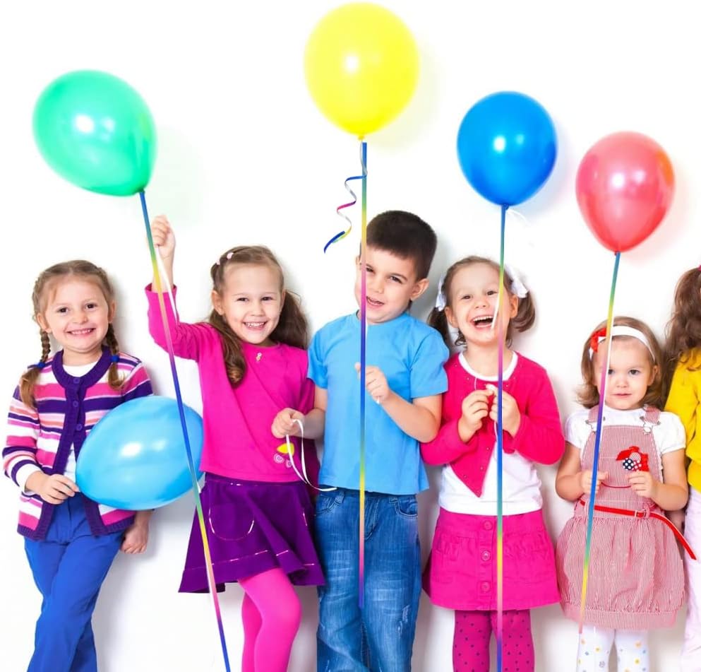 BEISHIDA 500 Yards Rainbow Curling Ribbon Balloon String, Multicolor Balloon Ribbon for Crafts Colorful Crimped Curling Ribbon for Gift Wrapping Party Festival Art Florist Flowers Decoration Supplies