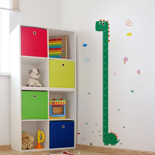 Dinosaur Self-adheve Vinyl Nursery Wall Decal Baby Growth Chart Sticker for Bedroom Play Room