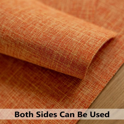 Demetex Orange Placemats Set of 4 Fall Linen Place Mats Decorative Heat Resistant Cloth Table Mats for Party Birthday Thanksgiving Dinner, 13x19 inch, Orange