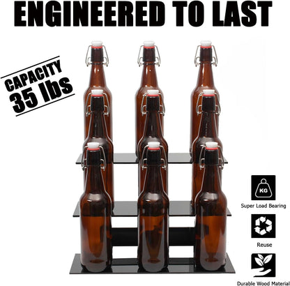 WANLIAN 3-Tier Straight Retail Table Display Stand, Portable Display Rack Shelves for Vendors, Craft Shows, Farmers Market, Pop Up Shop Countertop Black Risers for Display, Soap, Candles, Tumblers