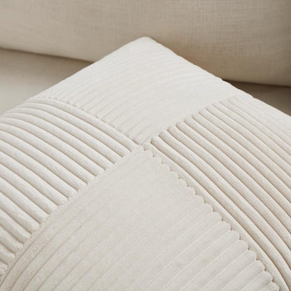 Fancy Homi 2 Packs Cream Samll Decorative Throw Pillow Covers 14x14 Inch with for Couch Bed Sofa, Rustic Farmhouse Boho Home Decor, Soft Corss Patchwork Corduroy Square Cushion Case 35x35 cm