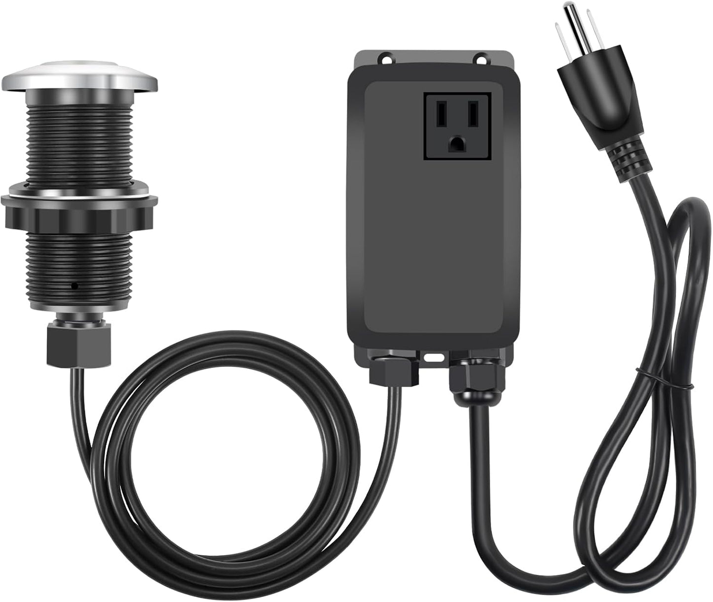 Garbage Disposal Air Switch Kit, Garbage Disposal Button, Sink Top Waste Disposer On/Off Switch, UL Listed Air Switch Compatible with All Garbage Disposals (Chrome Silver)