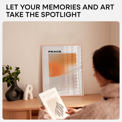 Homeforia Picture Frames 16x20 Rose Gold, High End Metal 16x20 Poster Frame with Mat 11x14 inch Photo, 16 x 20 Rose Gold Frame Matted to 11 by 14 Print, 20x16 Frame, Tempered Glass, Wall Kit, Set of 1