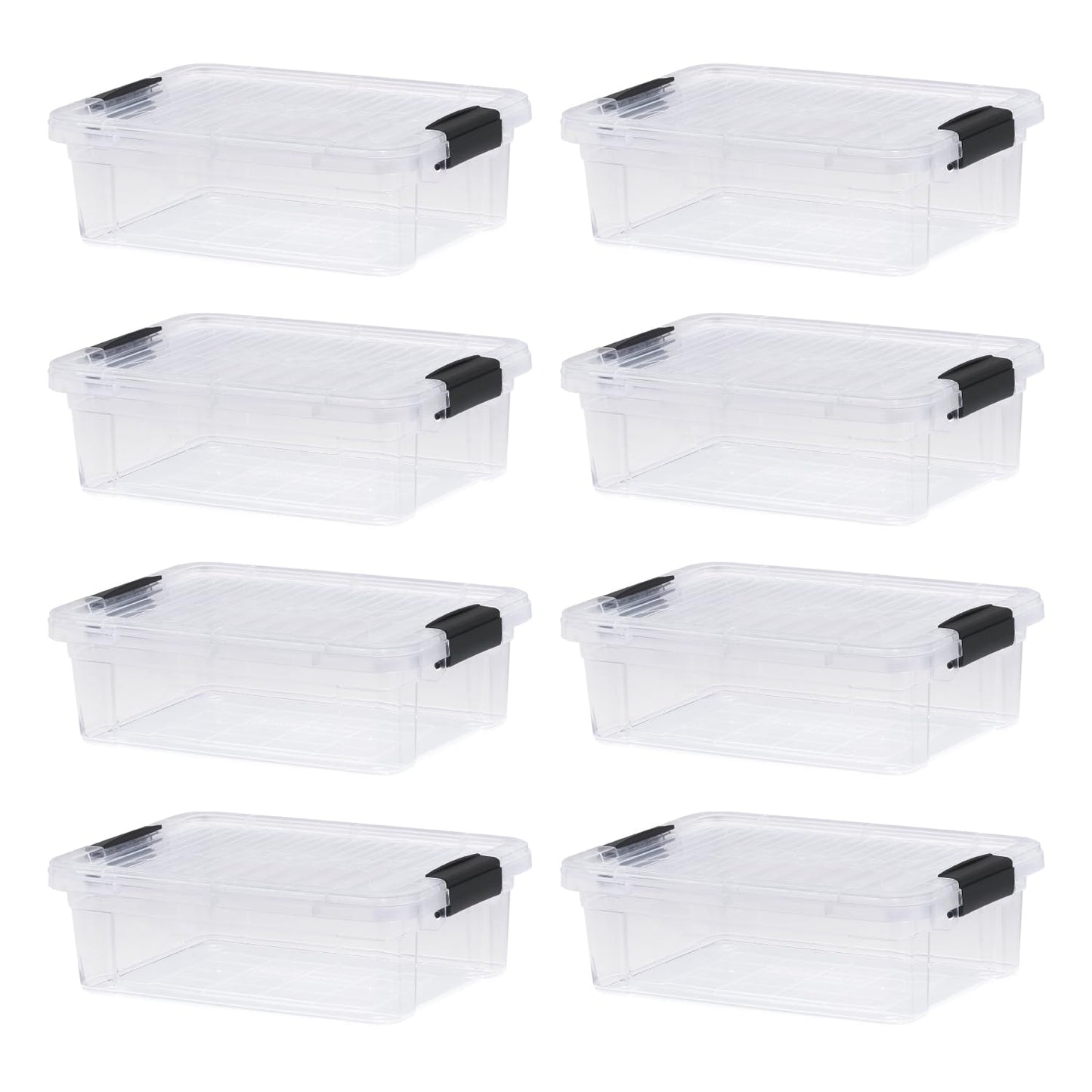 Superio Clear Storage Boxes with Lids, 4.5 Quart Plastic Container Bins for Organizing, Stackable