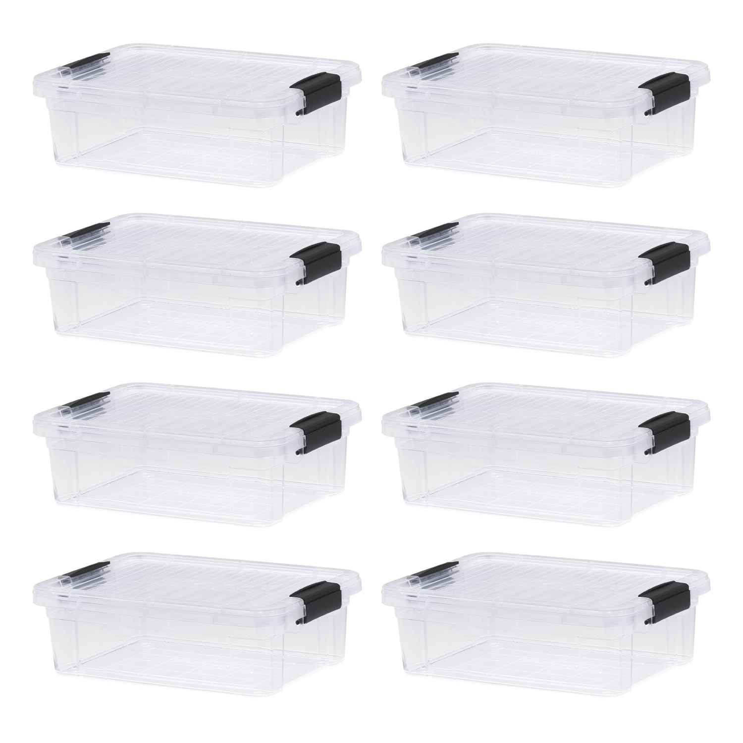 Superio Clear Storage Boxes with Lids, 4.5 Quart Plastic Container Bins for Organizing, Stackable