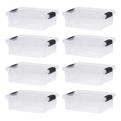 Superio Clear Storage Boxes with Lids, 4.5 Quart Plastic Container Bins for Organizing, Stackable