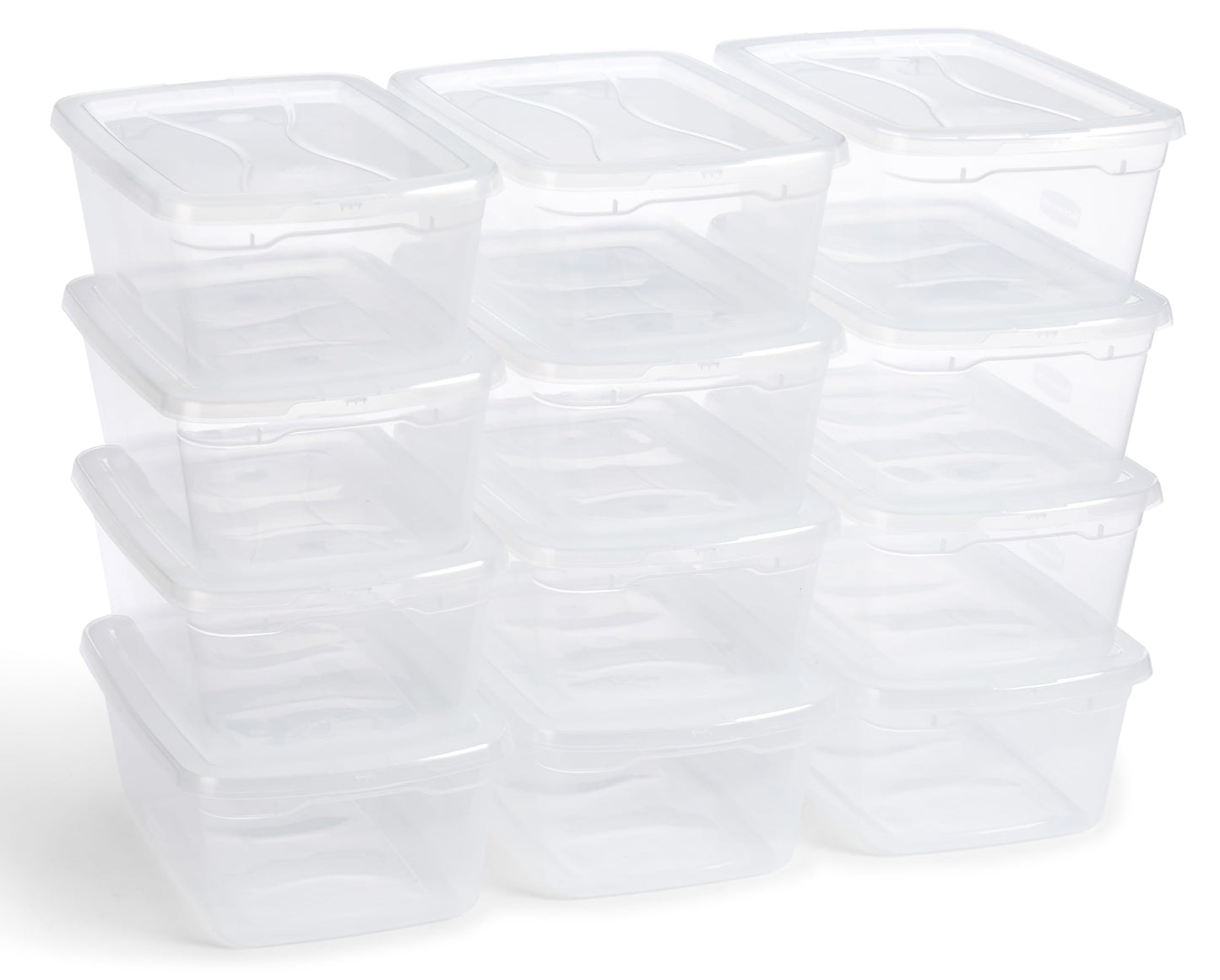 Rubbermaid Cleverstore Home/Office 6 Quart Clear Plastic Storage Tote Container Box Bin with Lid