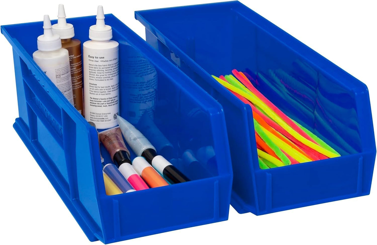 Akro-Mils 30234 AkroBins Plastic Storage Bins, 15"x5"x5", Blue, 12-Pack