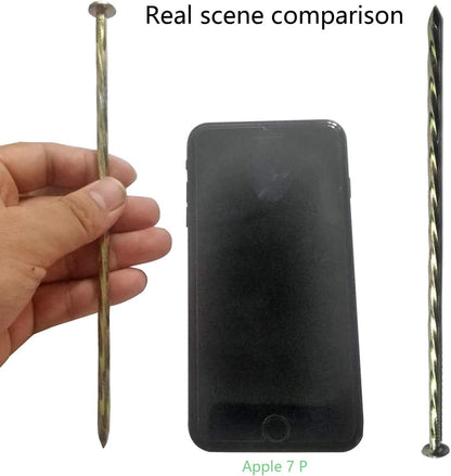 50 Pack - 8" Solid Galvanized Non-Rust Metal Garden Stakes, Spiral Landscape Edging Spikes/Anchors, for Paver Edging, Weed Barriers, Turf, House Construction, Carpentry Nail, Tent, Anchoring Spikes