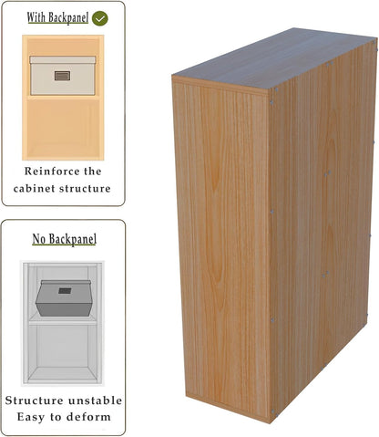 6-Cube Storage Shelf Bookcase - Wooden 3-Tier Floor Standing Open Bookshelf for Home and Office, Display Cabinet, Oak