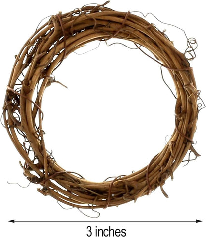 3" Natural Grapevine Wreath by Ashland - Ready-to-Decorate Rustic Home Decor for Weddings, Birthdays, Parties, and Holidays - Bulk 72 Pack