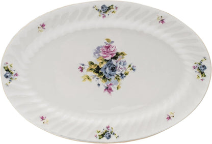 Lynns Paradise Serafina 14-Inch Oval Platter, Set of 2, Purple; Heavy Duty; Chip Resistant; Lead and Cadmium Free; Freezer to Oven Safe up to 500°F