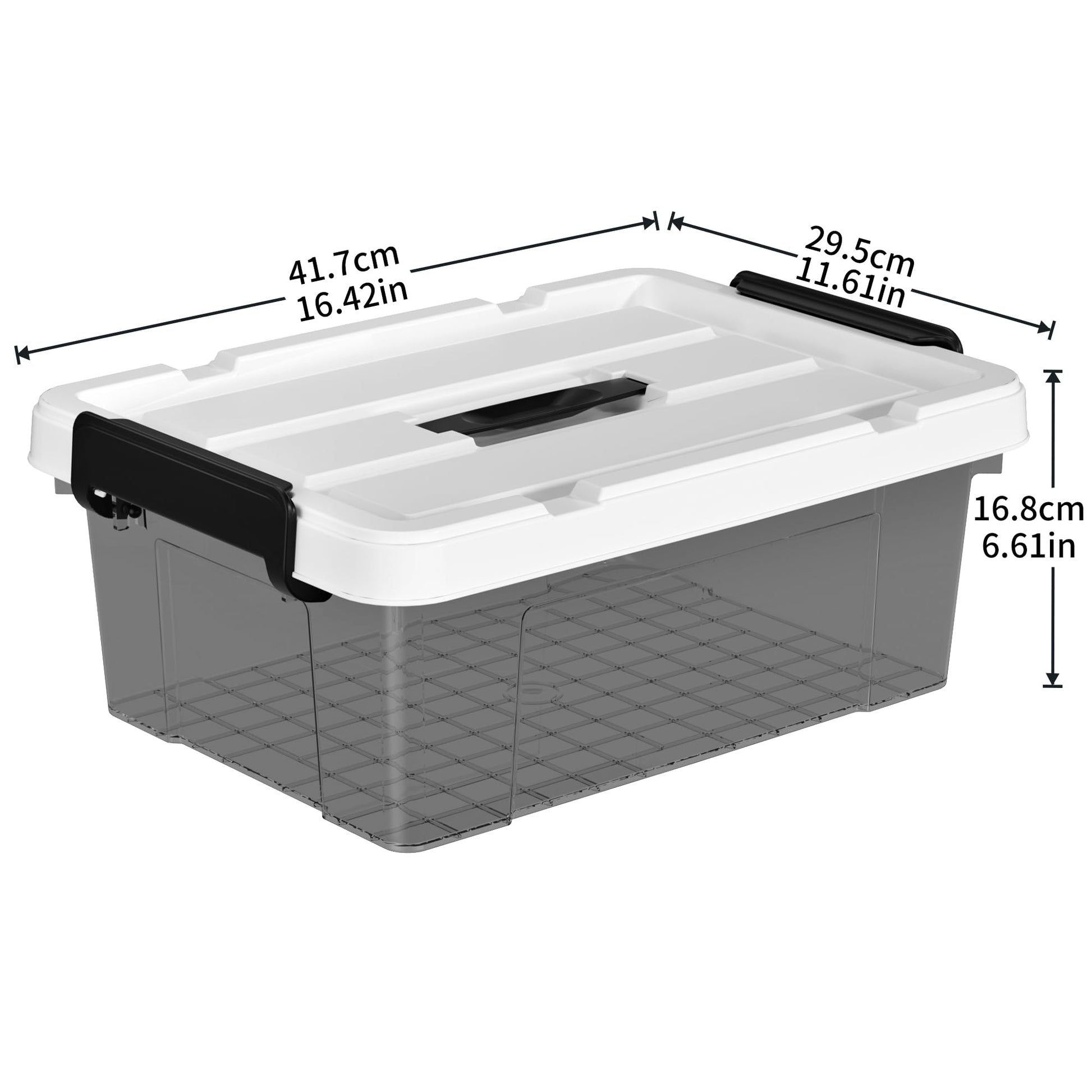 Cetomo Lidded Storage Bin with Handle, Tote Organizing Container with Durable Lid and Secure