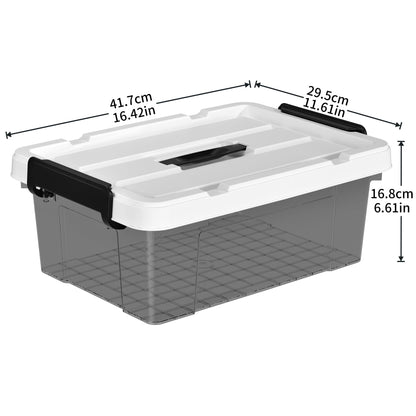 Cetomo Lidded Storage Bin with Handle, Tote Organizing Container with Durable Lid and Secure