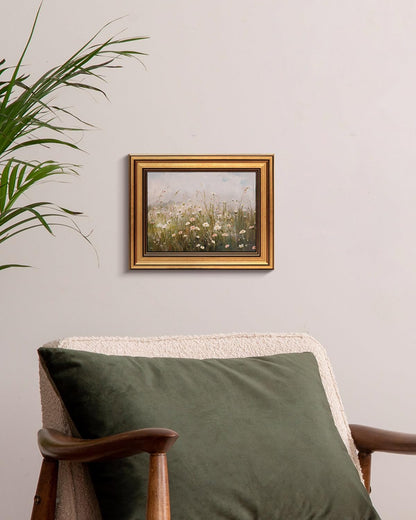 HUARCEY Gold Framed Vintage Wall Art for Living Room Wildflower Field Landscape Decor Aesthetic Mother Day Gift for Mom Oil Painting Flower Wall Print Floral Pictures Canvas Artwork Shelf Decor 8x10in