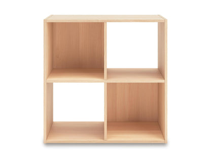 Signature Design by Ashley 4 Cube Organizer Bookcase, Light Brown Ash