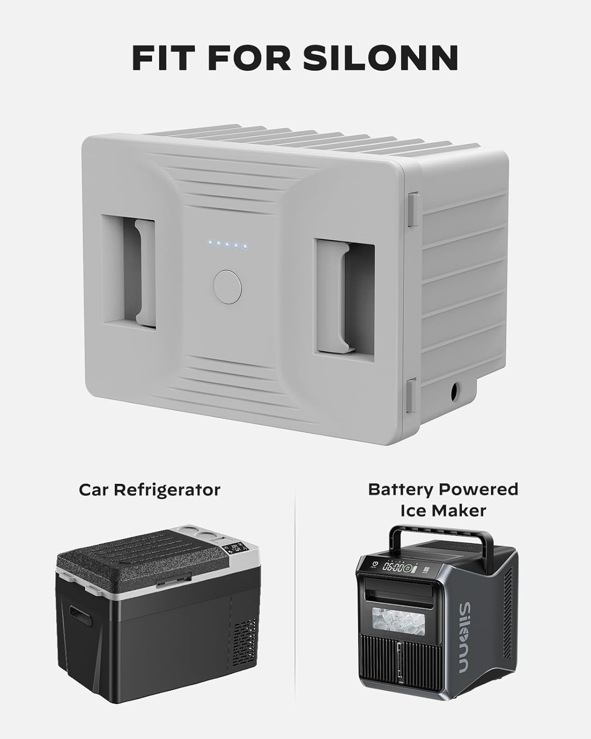Silonn 168 Wh Detachable Battery for 12 Volt RV Ice Maker, Specially Equipped SLIM39 Series Portable Ice Maker (Adapter not Included)