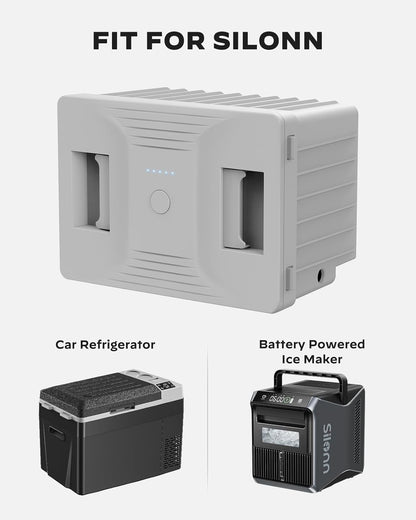 Silonn 168 Wh Detachable Battery for 12 Volt RV Ice Maker, Specially Equipped SLIM39 Series Portable Ice Maker (Adapter not Included)