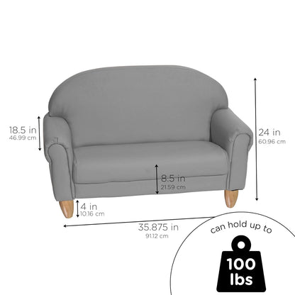 Children's Factory As We Grow Sofa, Gray, CF805-314, Playroom Couch, Daycare Furniture, Kids Seating for Classroom, Flexible Seating for Elementary
