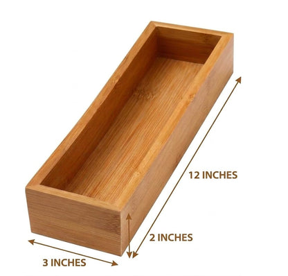 YBM Home Bamboo Drawer Organizer Storage Box for Kitchen Drawer, Junk Drawer, Office, Bedroom
