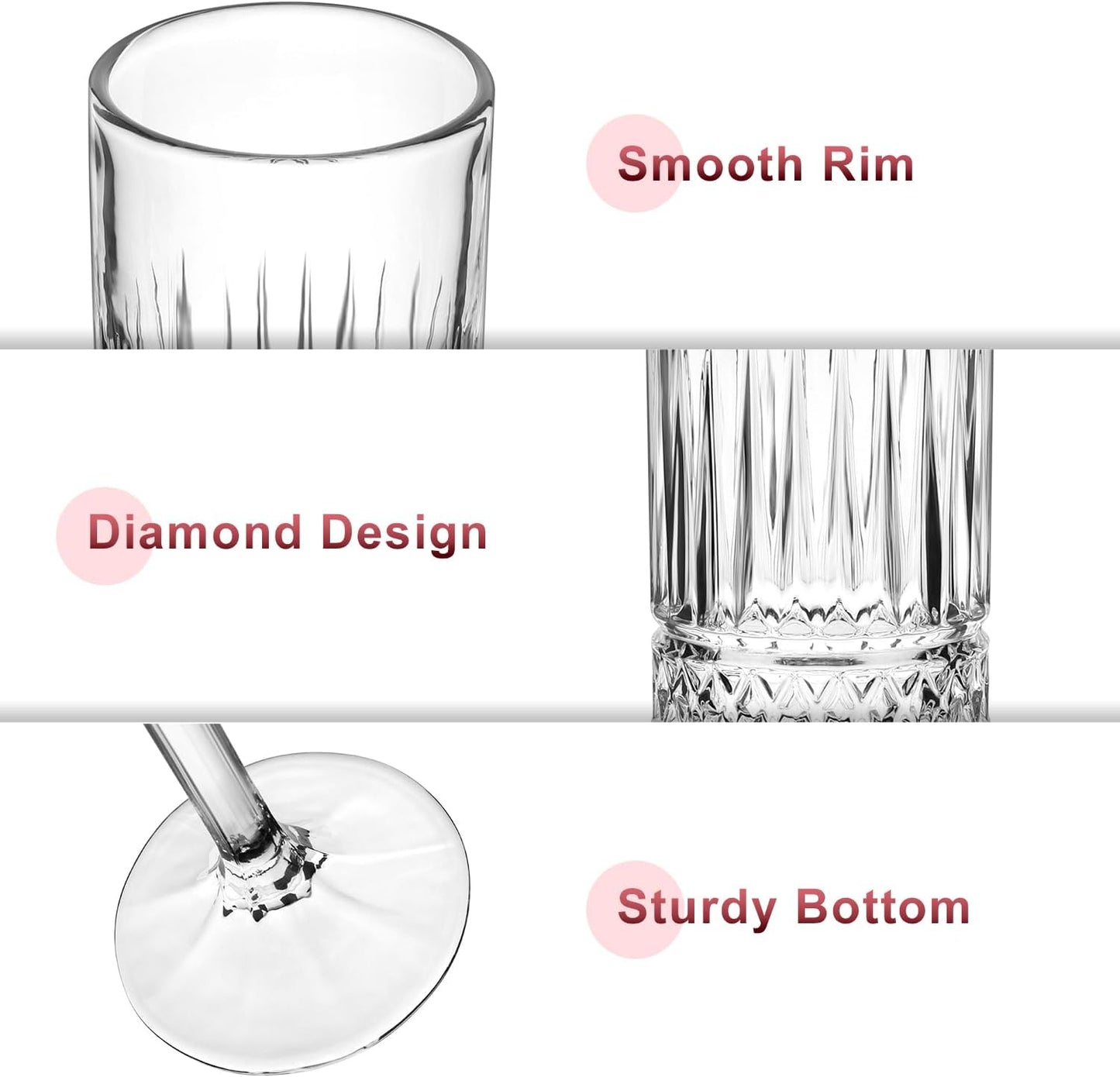 Champagne Flutes Set of 6, 7oz Square Champagne Glasses, Lead-Free Crystal Champagne Flute Glass, Unique Gift for Birthday, Wedding, Anniversary