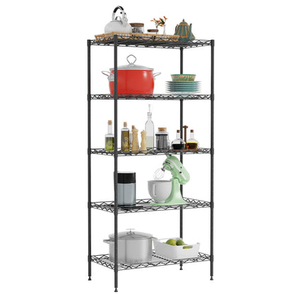 5-Tier Shelves Height Adjustable Storage Shelves Shelving Unit 11”Dx21”Wx48”H Wire Shelving NSF