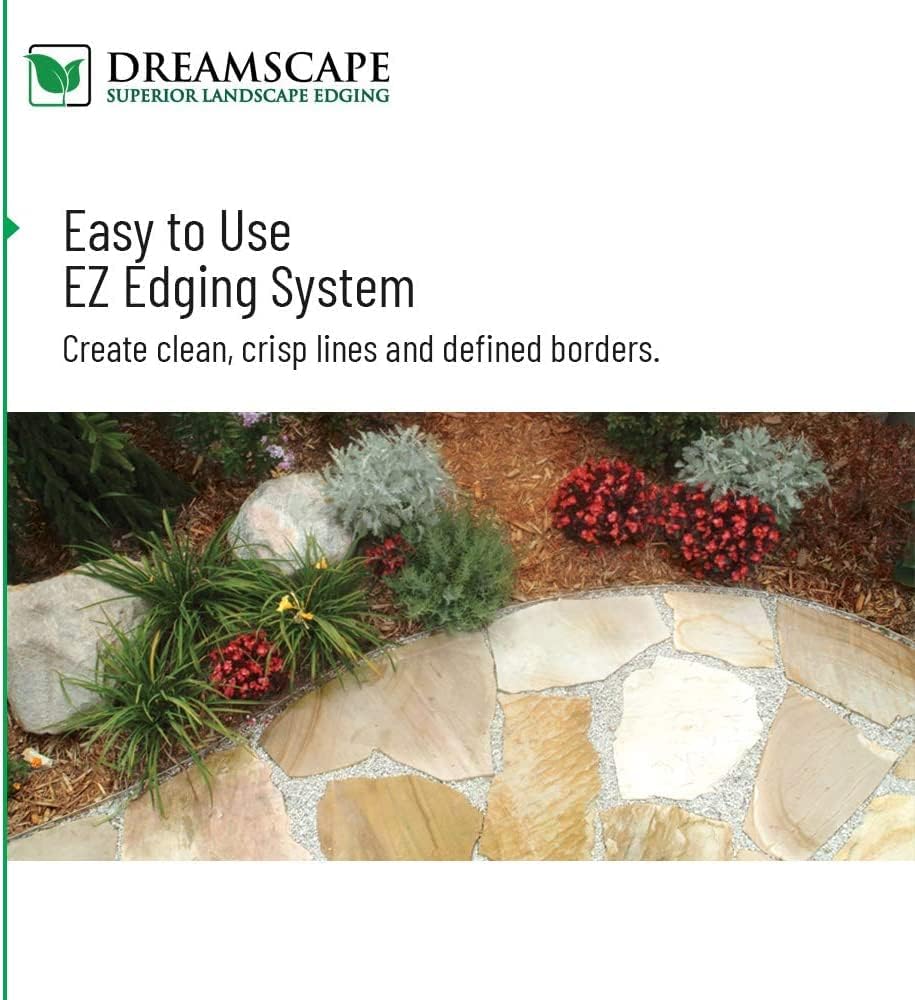 Dreamscape E-Z Edge Aluminum Landscape Edging - 8 Strips, 6ft Each (48ft Total), Mill Finish (Natural Aluminum) - Professional Quality Landscaping Border, Metal Divider for Lawn, Garden, Flowerbed…