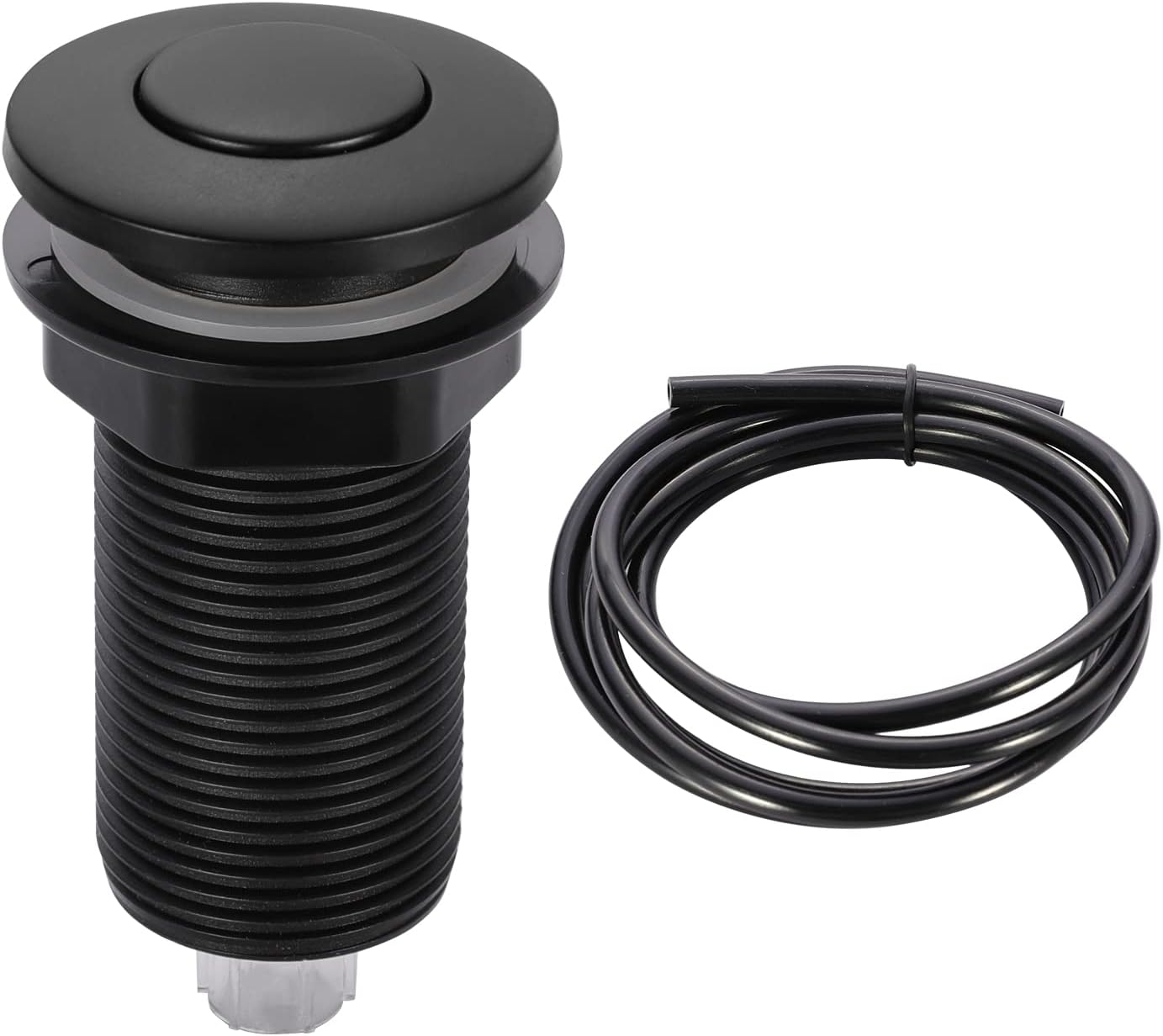 RQYEKDO Garbage Disposal Air Switch Kitchen Sink Top Long Stainless Steel Brushed Nickel Long 2.5" for Food and Waste Disposal On/Off Air Button Parts Black…