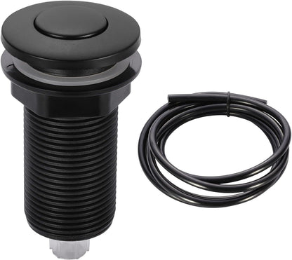 RQYEKDO Garbage Disposal Air Switch Kitchen Sink Top Long Stainless Steel Brushed Nickel Long 2.5" for Food and Waste Disposal On/Off Air Button Parts Black…