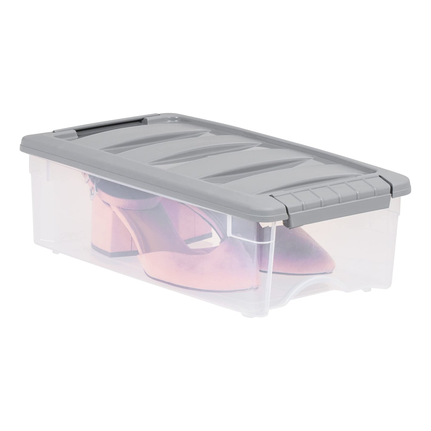 Amazon Basics Plastic Storage Containers with Secure Latching Lids, Stackable Organization Bins