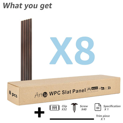 Art3d WPC Wainscoting Panels, 16-Pack 48 x 6 Inch 3D Wall Accents for Interior Wall Decor, Living Room, Bedroom, Black