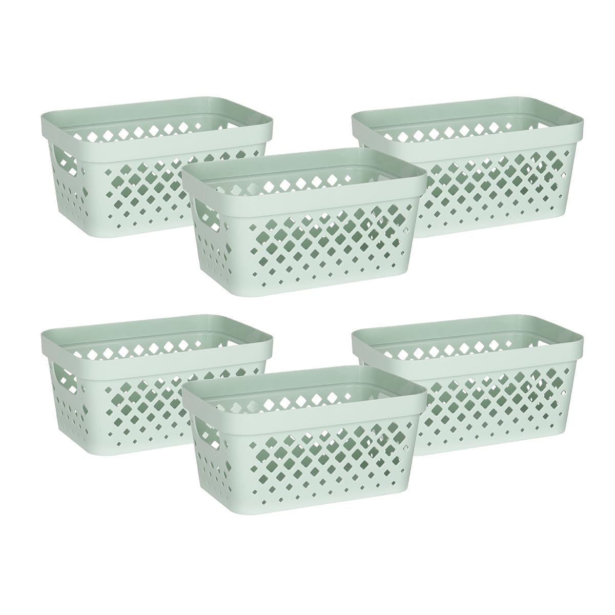 Glad Plastic Baskets for Organizing, Set of 6 | Pantry Storage for Under Counter, Linen Closet, and