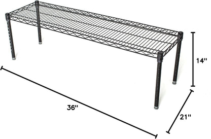Omega Products Corporation 21" Deep x 36" Wide x 14" High Black Stationary Dunnage Rack