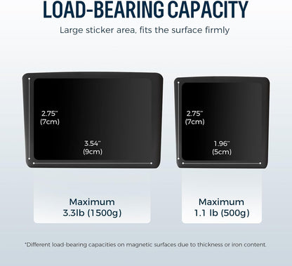 loukin Magnetic & Adhesive Dry Erase Marker Holder with Diver, 1 Small + 1 Mini, Magnetic Storage Organizer for Whiteboard or Refrigerators (Black)