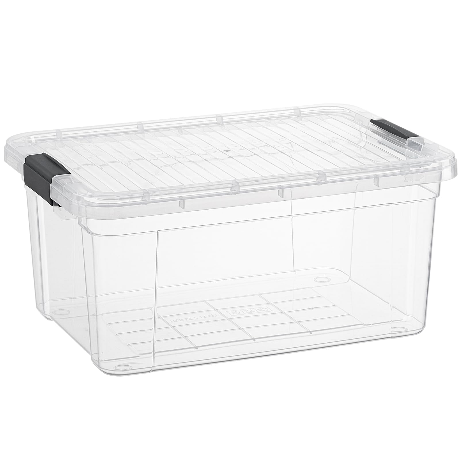 Superio Small Clear Storage Box with Lid, 11 Quart Plastic Container Bins for Organizing, Stackable