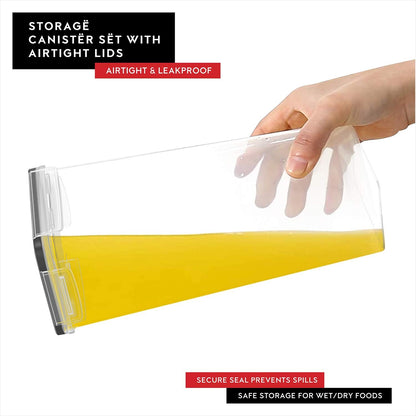 Airtight Food Storage Containers with Lids Set of 4-95 fl. oz Pasta storage Containers, BPA Free Plastic Spaghetti container - Air Tight Canisters for Kitchen Pantry Organization