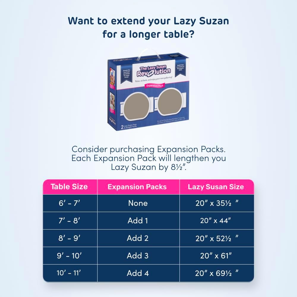 Expansion Pack - Greige - 2 Straight Tracks and 2 Trays. Does not Work Without the Lazy Susan Revolution Full Set (Sold Separately).