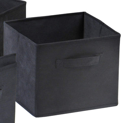 Winsome Capri Foldable Fabric Basket, Black, 6/Pack (22611)